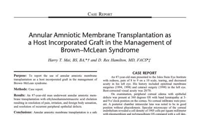 Annular Amniotic Memb Cornea 2013