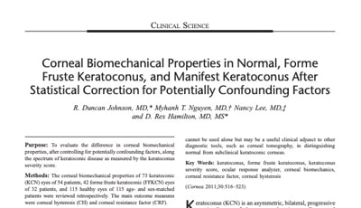 Biomechanical Properties In Normal And FFKCN Cornea