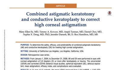 Combined Astigmatic Keratotomy And Conductive