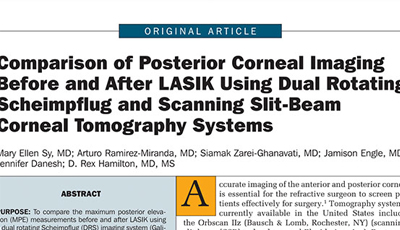 Comparison Post Corneal Imaging Before And After LASIK