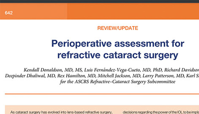 Perioperative Assessment For Refractive Cataract