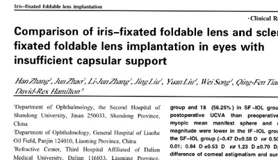 Scleral Fixated Iol Int J Ophth 2016