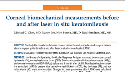 Corneal Biomechanical Measurements Before And