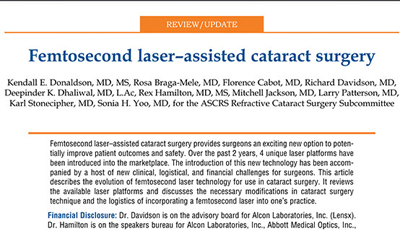 Femtosecond Laser Assisted Cataract Surgery