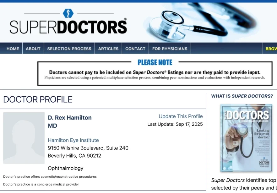 Rex Hamilton is selected for Super Doctors