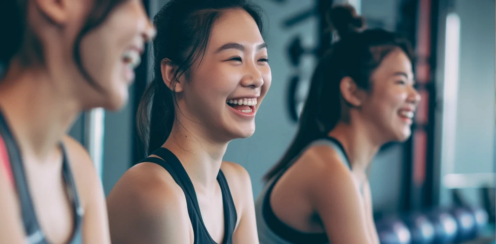 group of young woman working out in the gym